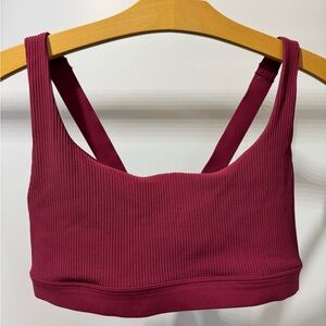 Athleta Women's Ribbed Burgundy Sports Bra A/C